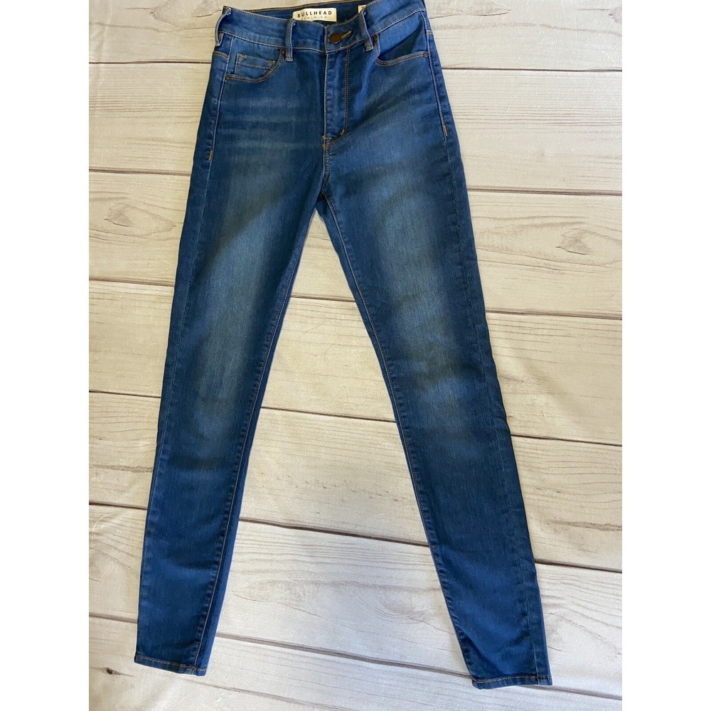 Bullhead Denim Co. Super High Rise Skinniest Jeans Women's Med Blue Wash Size 23